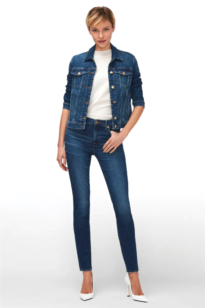 SEVEN FOR ALL MANKIND Seven for all mankind skinny slim Illusion + steentjes Blauw