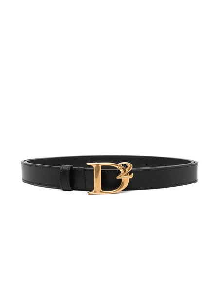 Z (S(UPER SALE Dsquared2 statement riem met gouden logo Zwart