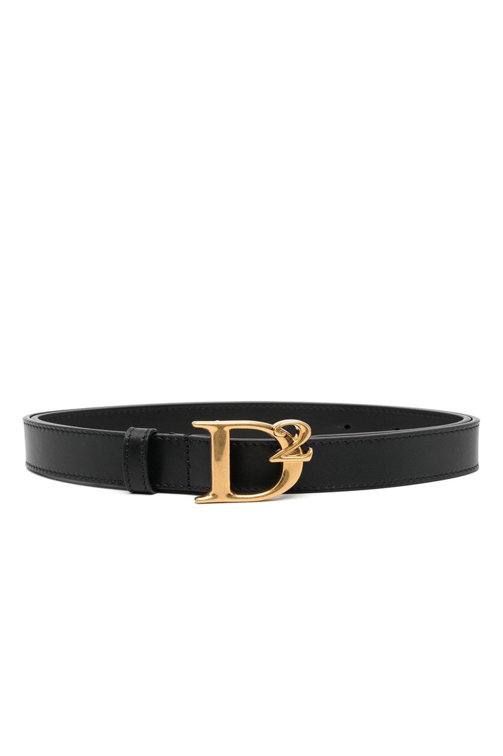 DSQUARED2 Dsquared2 statement belt with gold logo Black