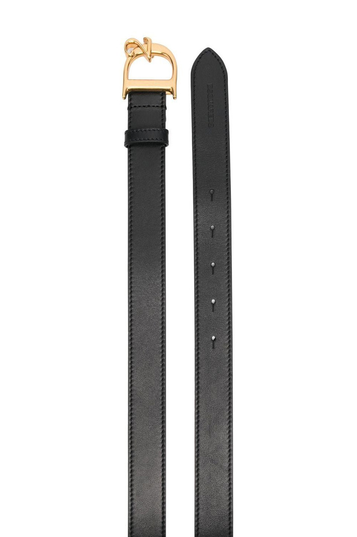 DSQUARED2 Dsquared2 statement belt with gold logo Black