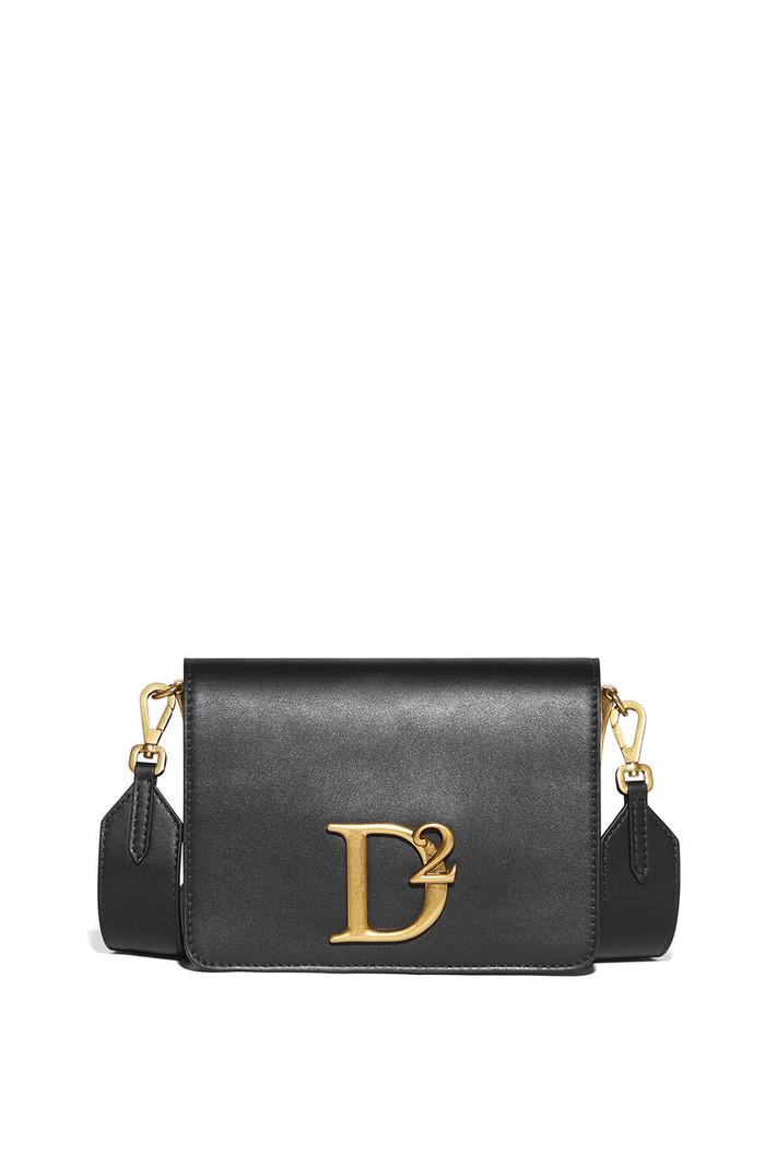 DSQUARED2 Dsquared2 handbag D2 statement shoulder bag with gold logo Black