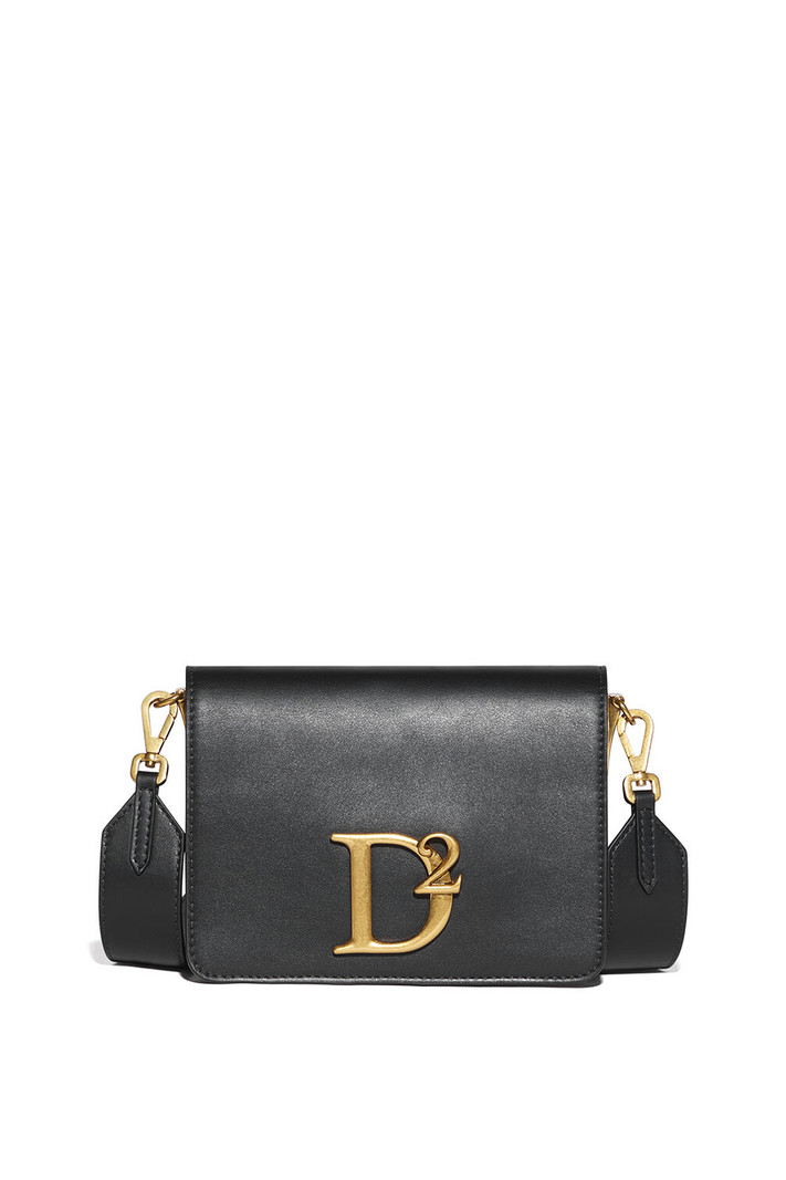 DSQUARED2 Dsquared2 handtas D2 statement schoudertas met gouden logo Zwart