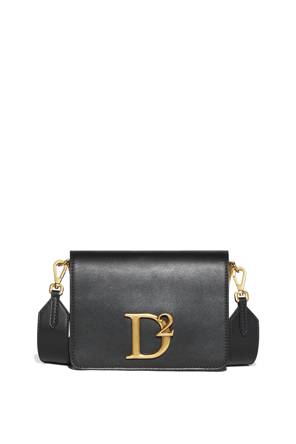 Z (S(UPER SALE Dsquared2 handtas D2 statement schoudertas met gouden logo Zwart