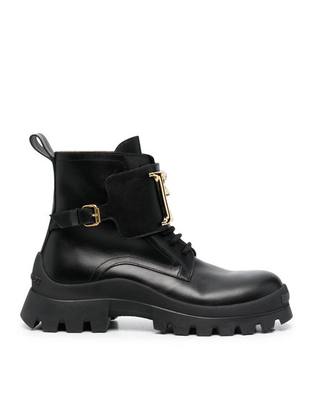 Dsquared2 D2 statement laars met gouden logo Zwart -