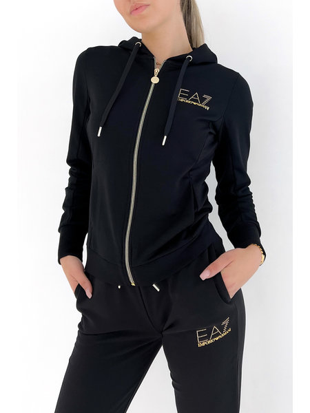 EA7 EA7 tracksuit with gold logo and studs Black