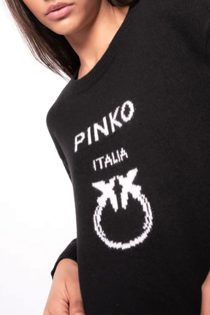 PINKO Pinko trui   groot logo op borst Zwart