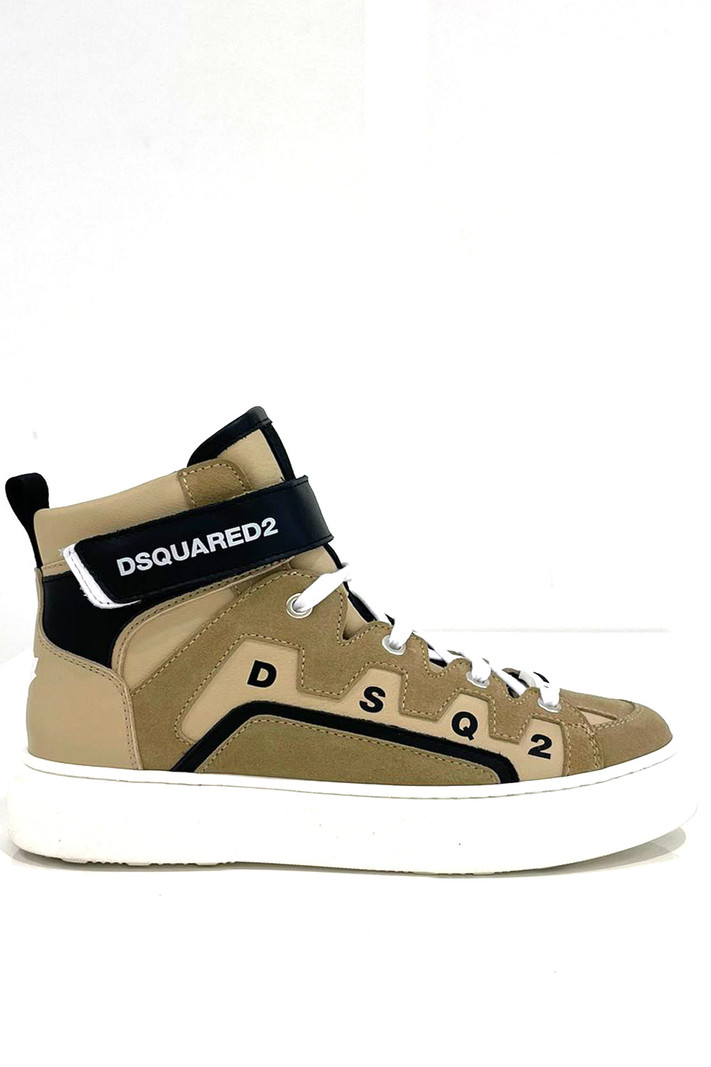 Midden hoge sneakers met klittenband Beige / Nude - Dresscode