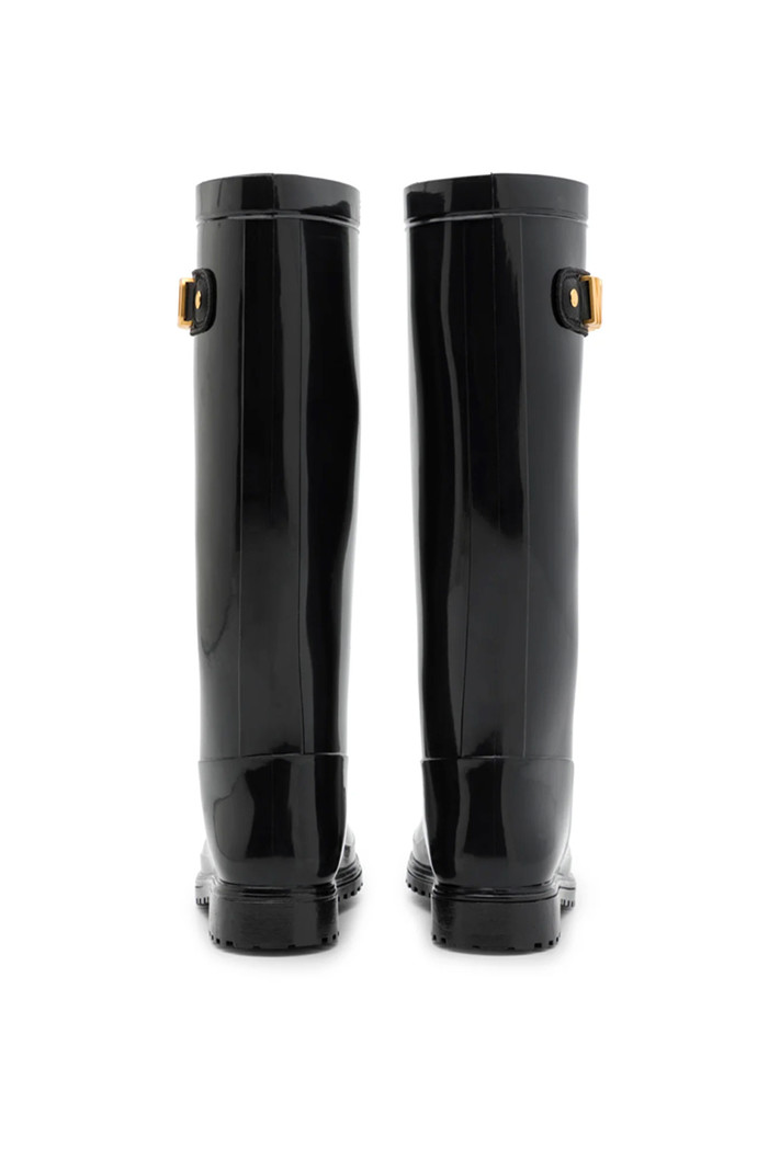 MOSCHINO + Kids Moschino rain boots rain boot gold logo Black