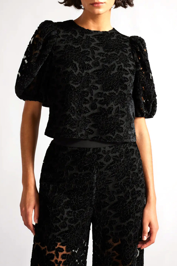 TED BAKER Ted baker lace top with velvet bow Indyia Black