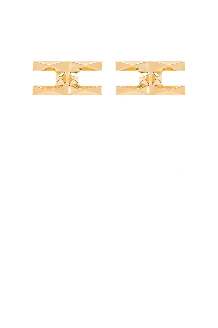 ELISABETTA FRANCHI Elisabetta Franchi logo earrings Gold