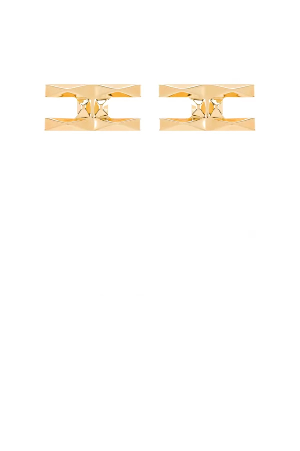 ELISABETTA FRANCHI Elisabetta Franchi logo earrings Gold