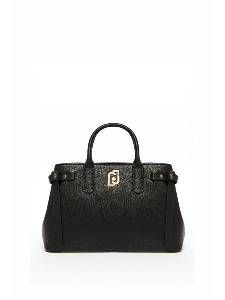 LIU JO Liu jo handbag with gold logo boston bag Black