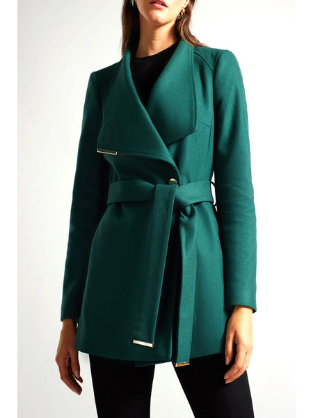 TED BAKER Ted Baker wool cashmere coat jacket gold details Rosess Green