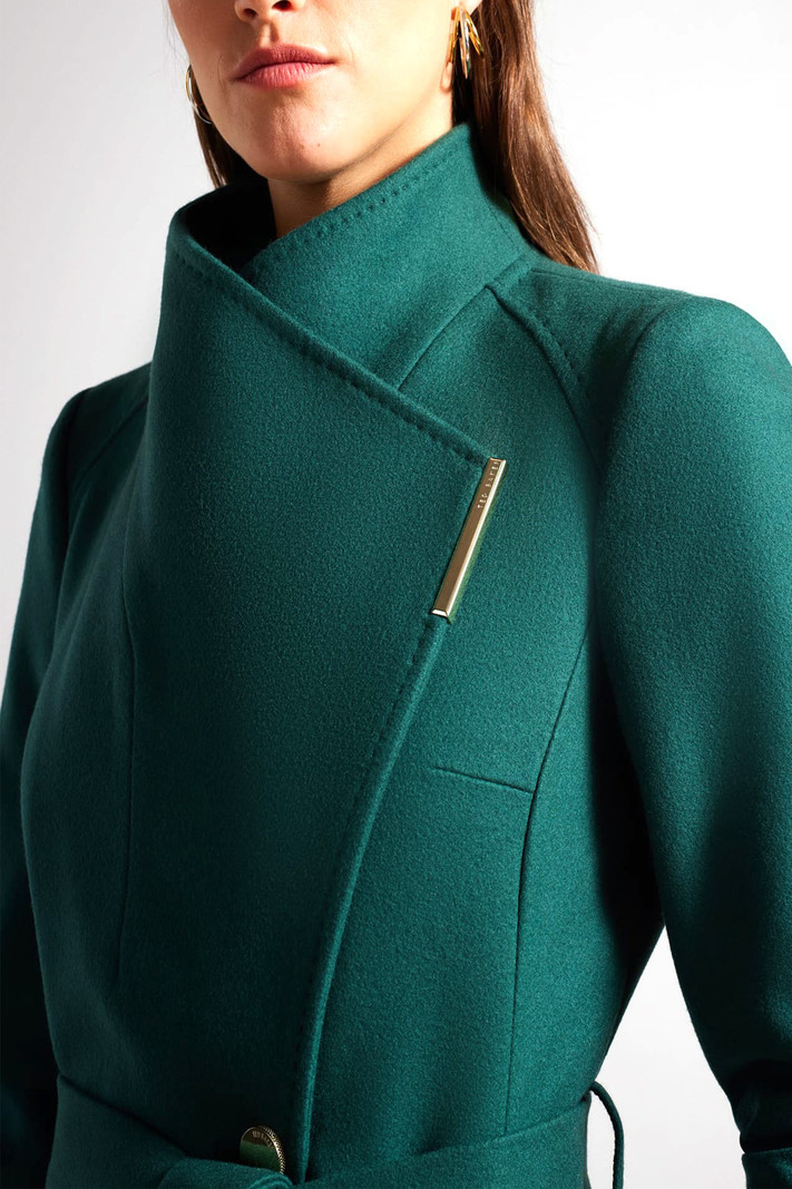 TED BAKER Ted Baker wool cashmere coat jacket gold details Rosess Green