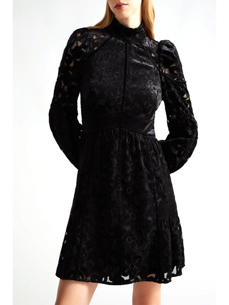 TED BAKER Ted Baker dress velvet and lace Mhartha Black