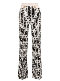 ELISABETTA FRANCHI Elisabetta Franchi trousers with logo White / Black