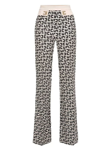 ELISABETTA FRANCHI Elisabetta Franchi pantalon broek met logo Wit / Zwart