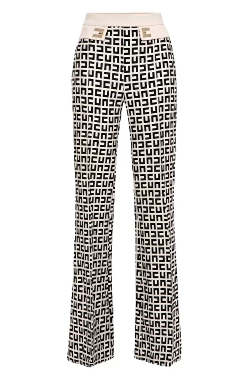 ELISABETTA FRANCHI Elisabetta Franchi trousers with logo White / Black