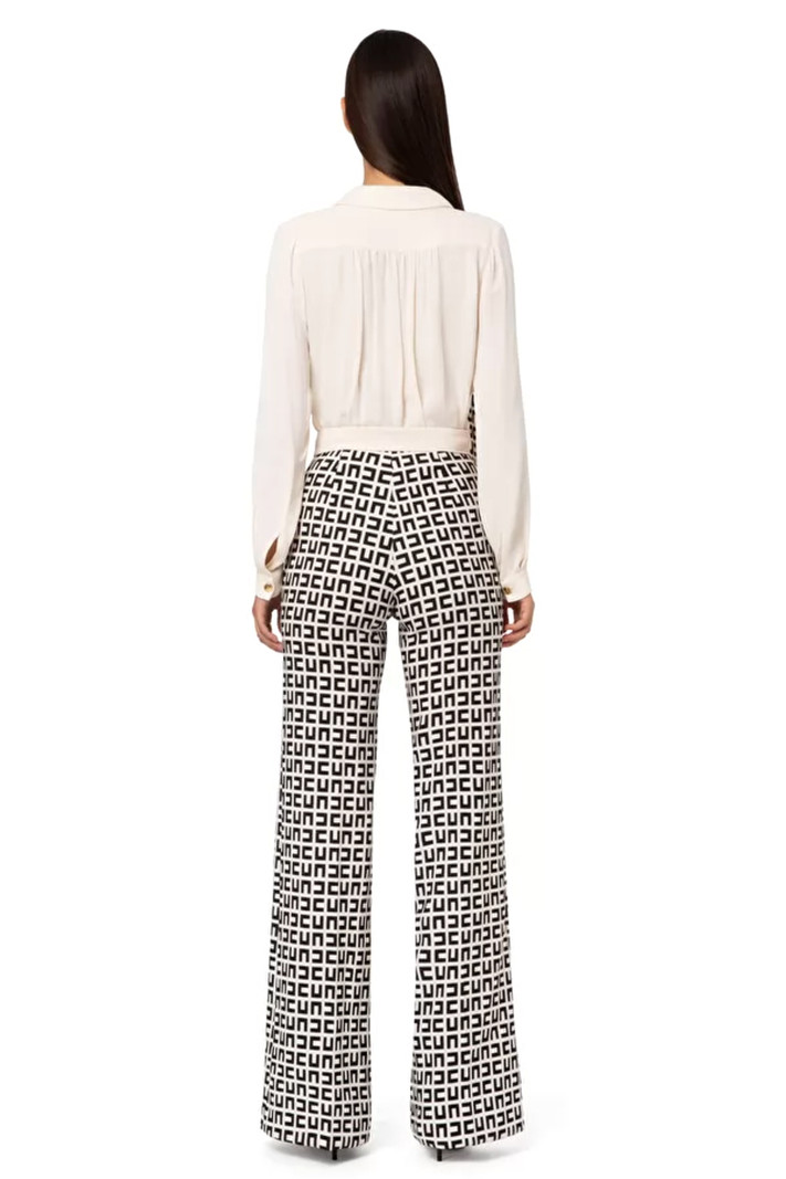 ELISABETTA FRANCHI Elisabetta Franchi pantalon broek met logo Wit / Zwart