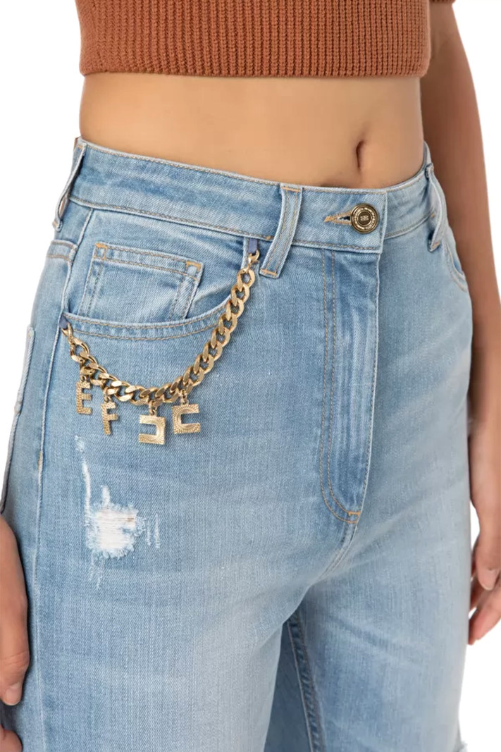 ELISABETTA FRANCHI Elisabetta Franchi jeans with chain light Blue