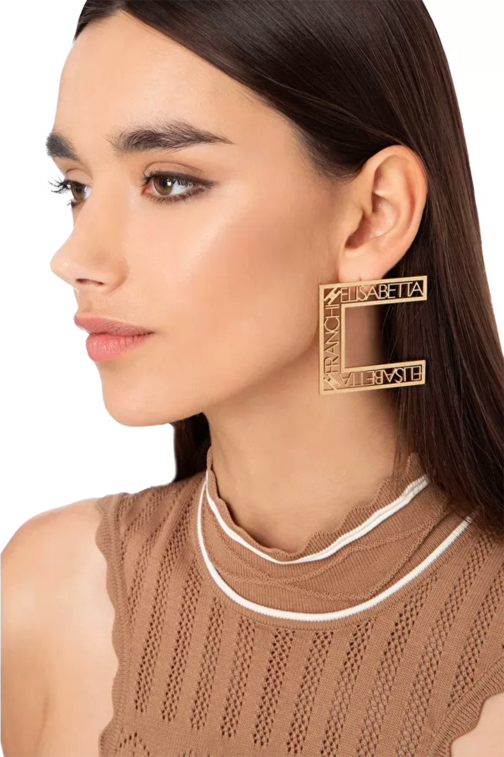 ELISABETTA FRANCHI Elisabetta Franchi earring square large butterfly Gold