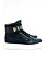 PHILIPP PLEIN Philipp plein high top sneaker gouden logo op klittenband Zwart