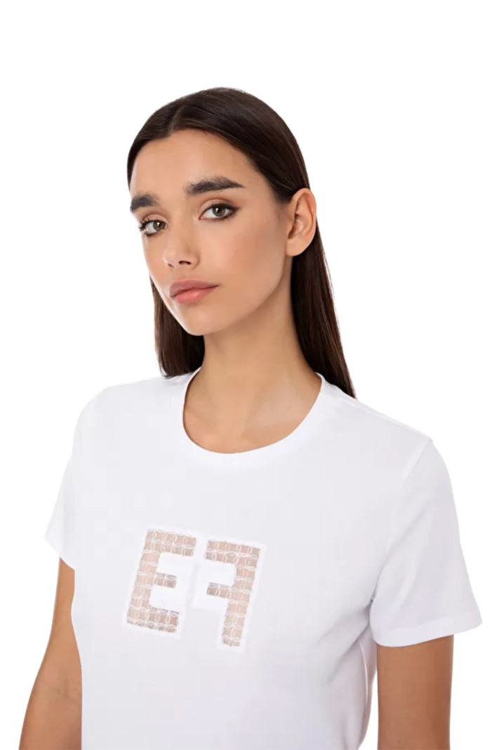 ELISABETTA FRANCHI Elisabetta Franchi  T-shirt met logo Wit