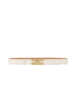 ELISABETTA FRANCHI Elisabetta Franchi belt chain in logo processed Burro / Creamy white