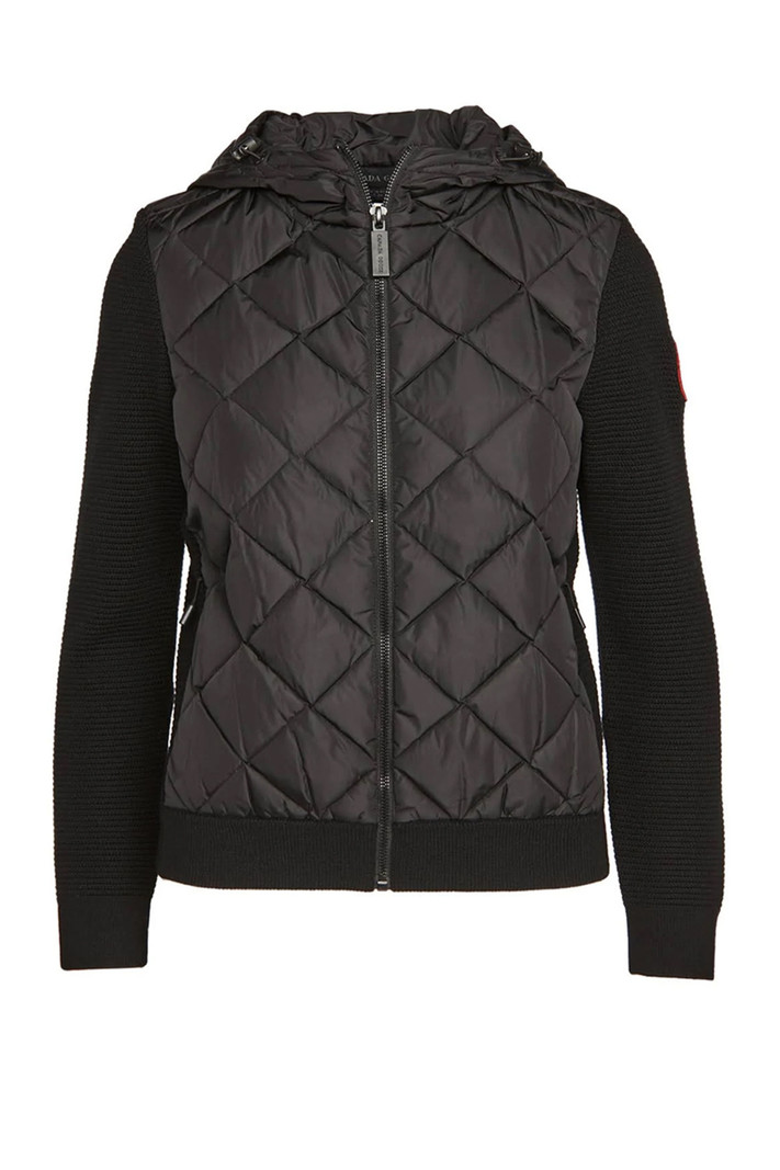 CANADA GOOSE Canada Goose hybridge quilted and knitted cardigan Black