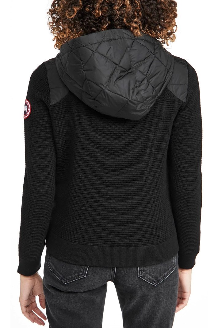 CANADA GOOSE Canada Goose hybridge quilted and knitted cardigan Black