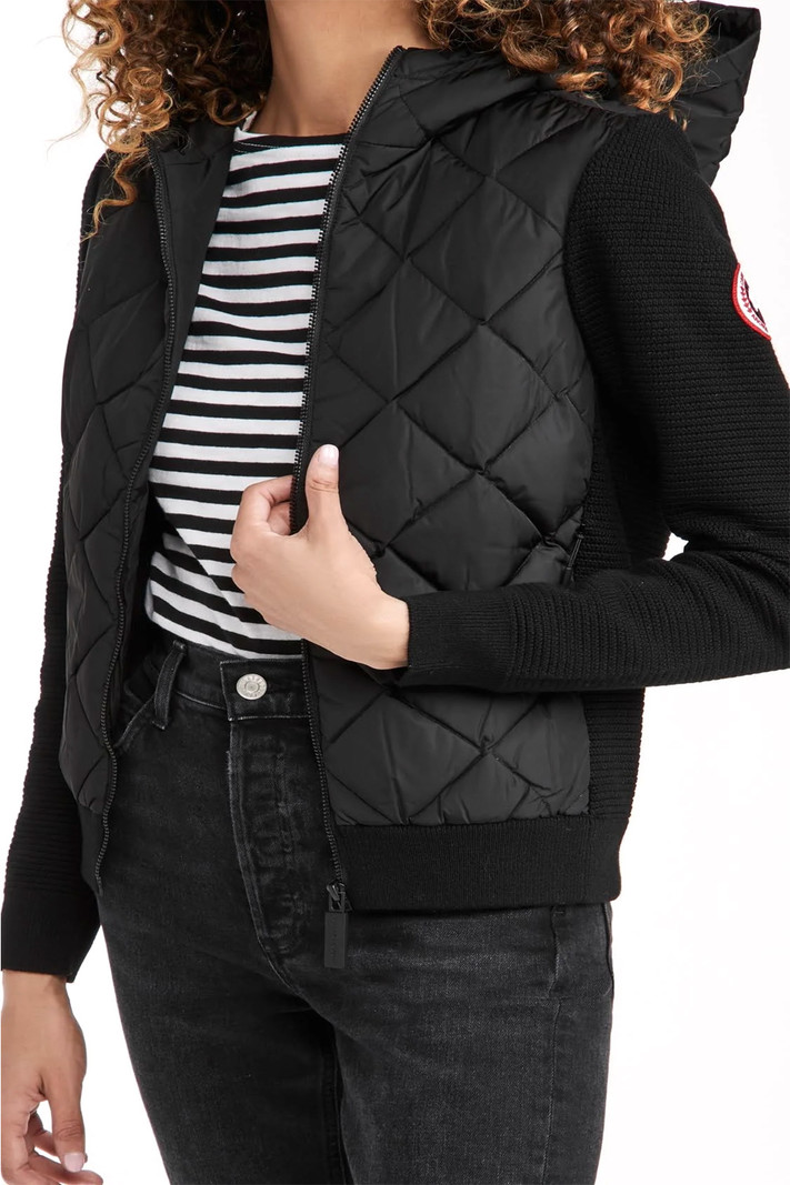 CANADA GOOSE Canada Goose hybridge quilted and knitted cardigan Black