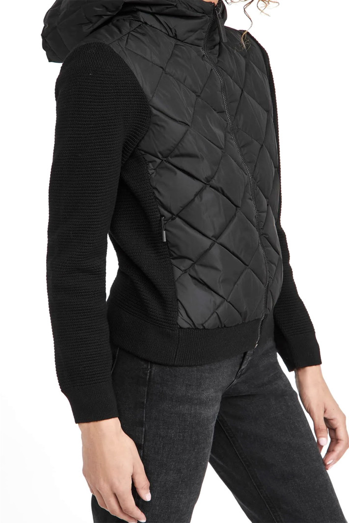 CANADA GOOSE Canada Goose hybridge quilted and knitted cardigan Black