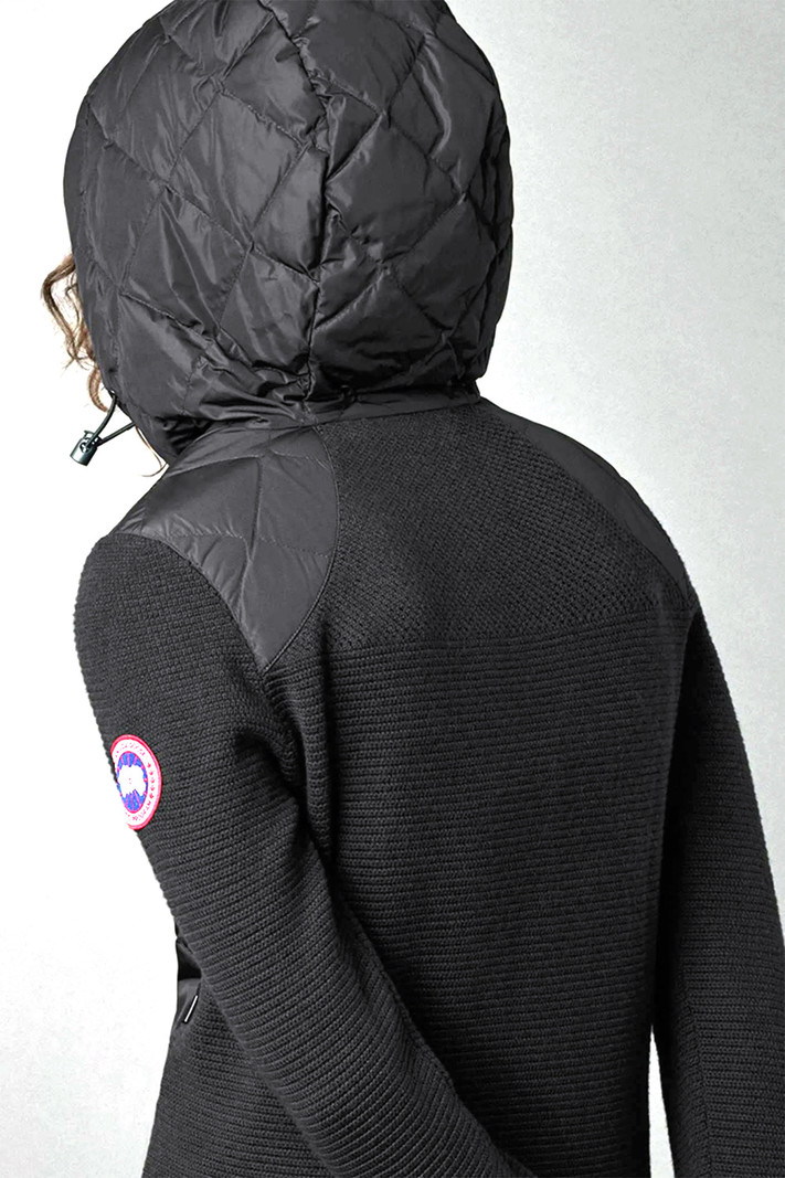 CANADA GOOSE Canada Goose hybridge quilted and knitted cardigan Black