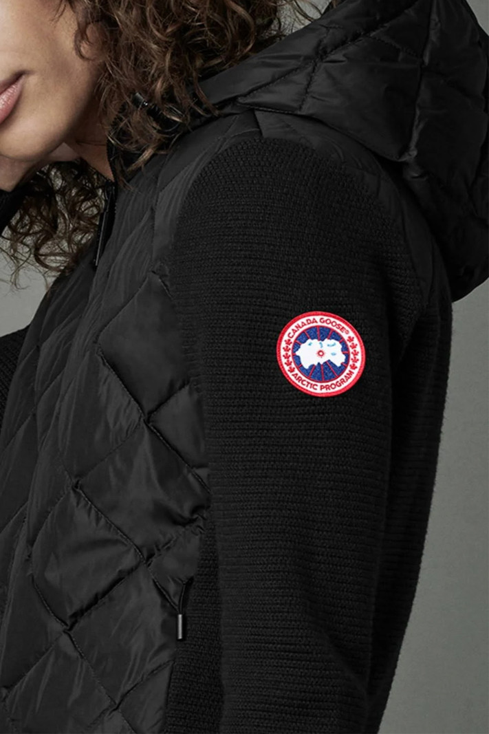 CANADA GOOSE Canada Goose hybridge quilted and knitted cardigan Black