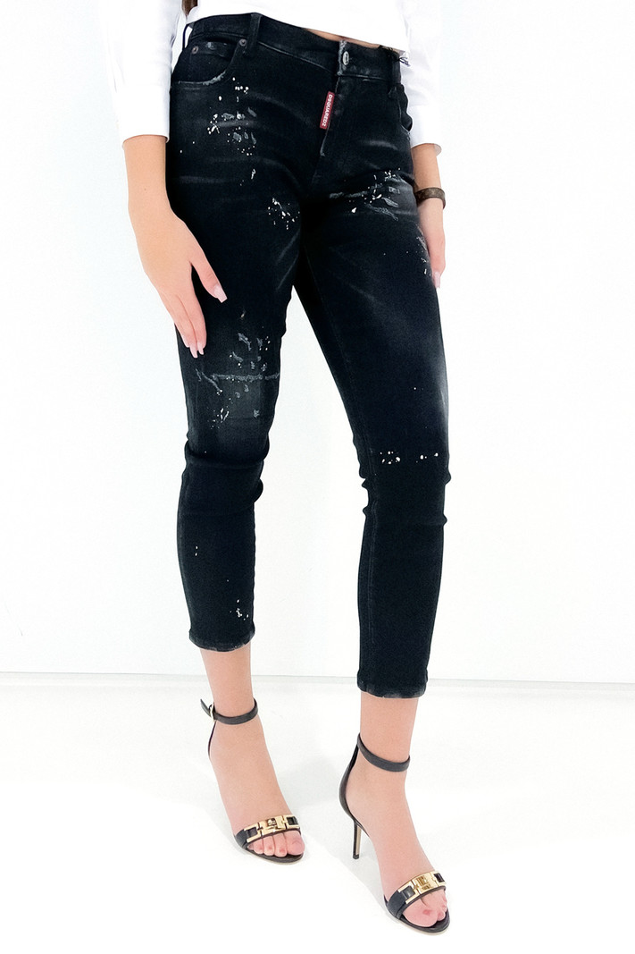 DSQUARED2 Dsquared2 twiggy jeans with white spots Black