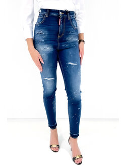 Z (S(UPER SALE Dsquard2 High waist denim with splashes Blue