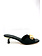 MICHAEL KORS Michael Kors amal kitten sandal with heel gold logo Black