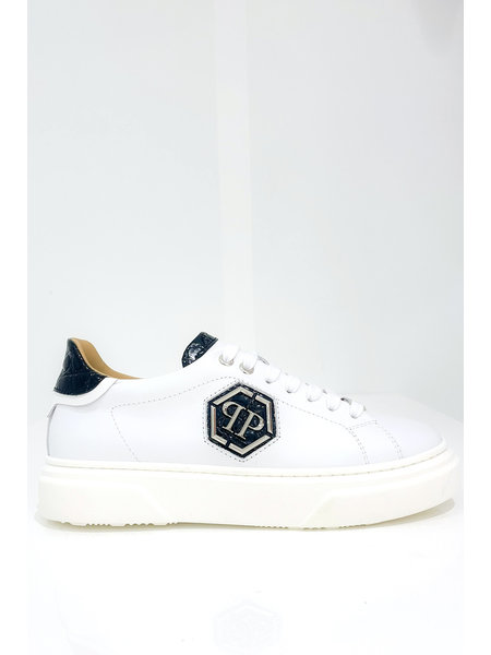 PHILIPP PLEIN Philipp Plein sneaker silver PP logo and croco details White