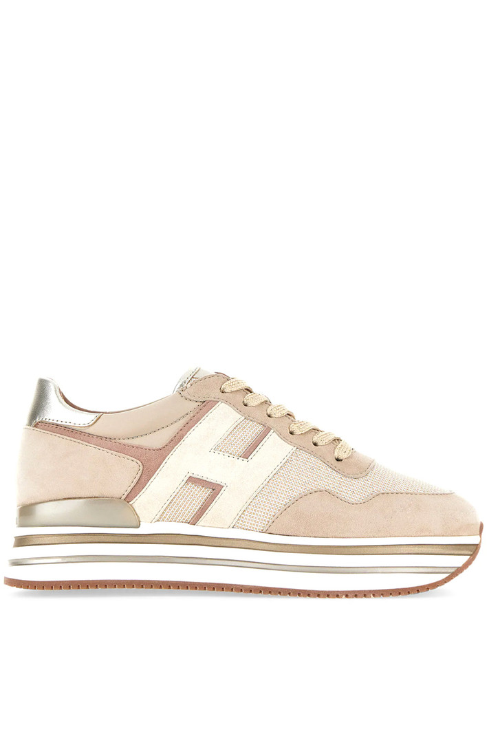 HOGAN Hogan sneakers midi platform H483 gouden details Beige / Nude ( valt een halve maat groter uit )