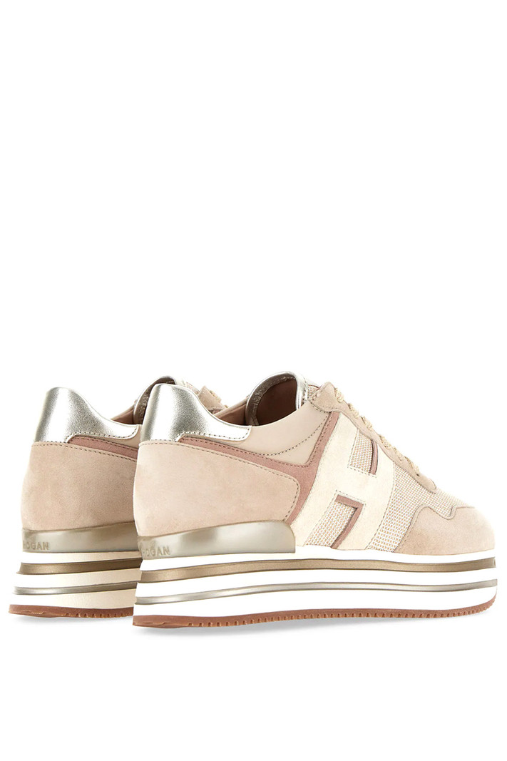 HOGAN Hogan sneakers midi platform H483 gouden details Beige / Nude ( valt een halve maat groter uit )