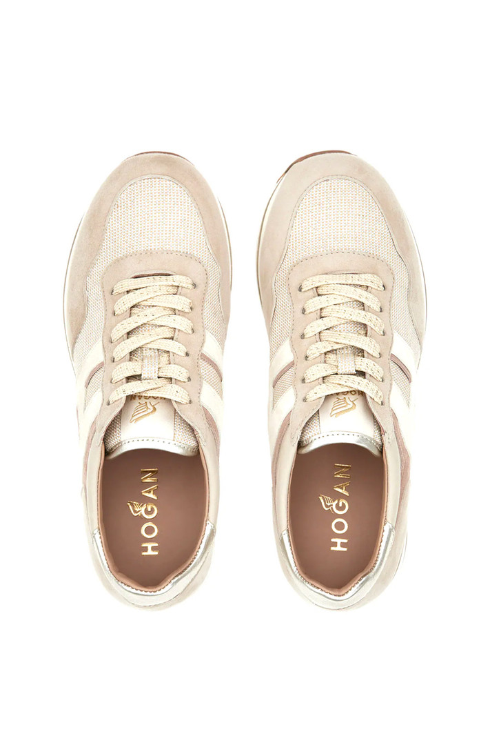 HOGAN Hogan sneakers midi platform H483 gouden details Beige / Nude ( valt een halve maat groter uit )