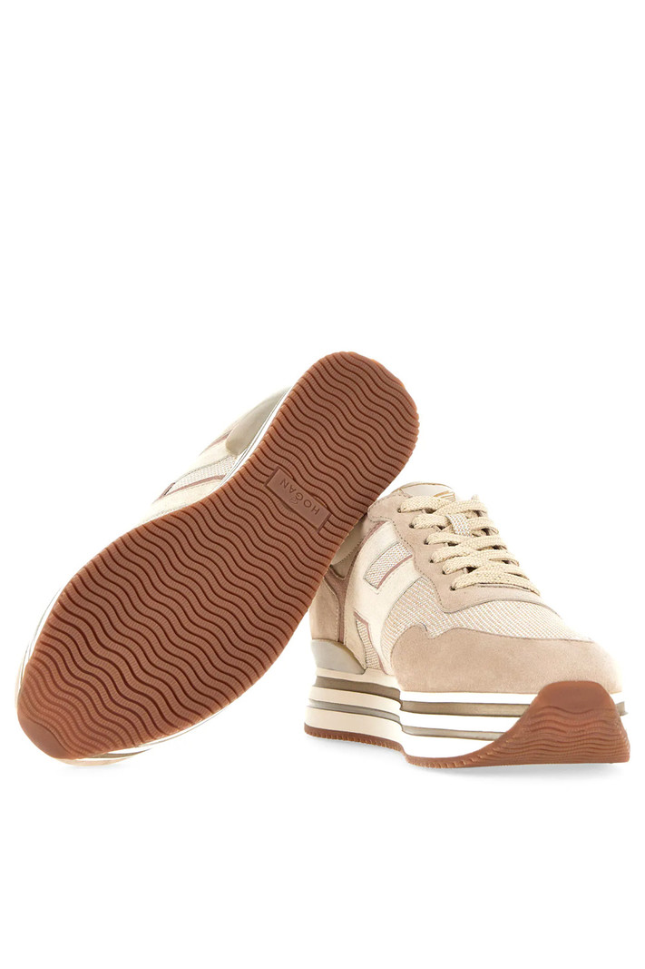 HOGAN Hogan sneakers midi platform H483 gouden details Beige / Nude ( valt een halve maat groter uit )