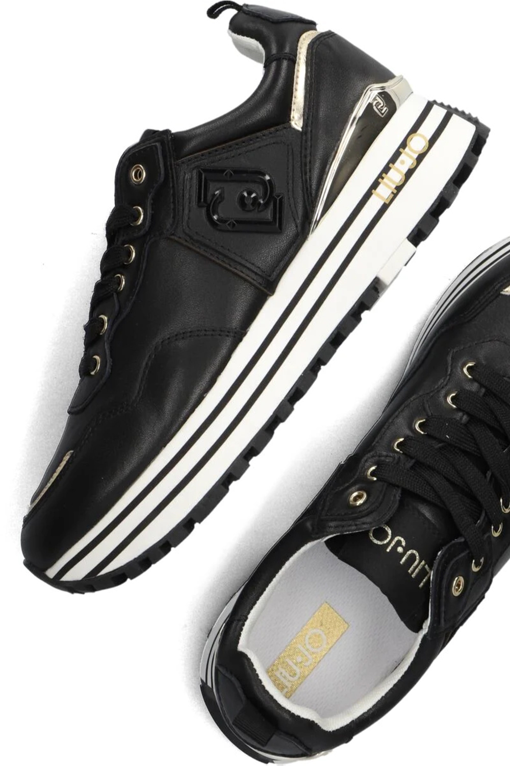 film Haat botsen LIU JO sneakers met logo en gouden details Zwart - Dresscode