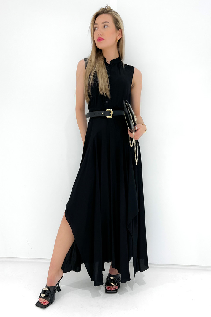 Uitsluiten begin Tegenhanger Patrizia Pepe jurk mouwloos met knoopjes Zwart - Dresscode