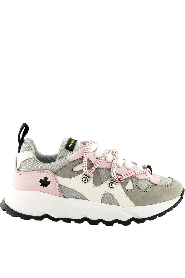 DSQUARED2 DSQUARED2 trainers double lace-up pink details White