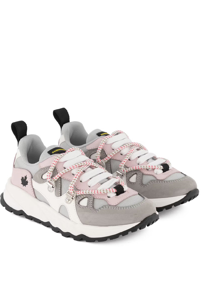 DSQUARED2 DSQUARED2 trainers double lace-up pink details White