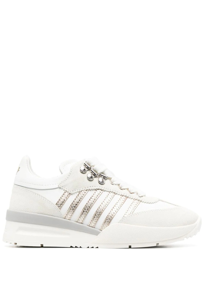 DSQUARED2 Dsquared2 sneaker beige met gouden strepen Wit