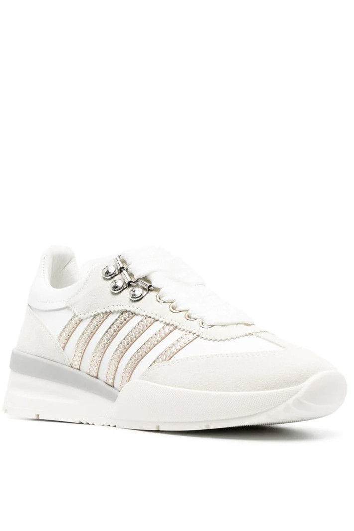 DSQUARED2 Dsquared2 sneaker beige met gouden strepen Wit