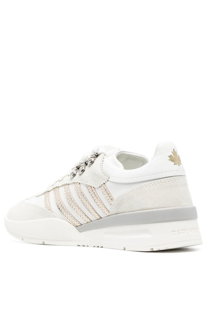 DSQUARED2 Dsquared2 sneaker beige met gouden strepen Wit