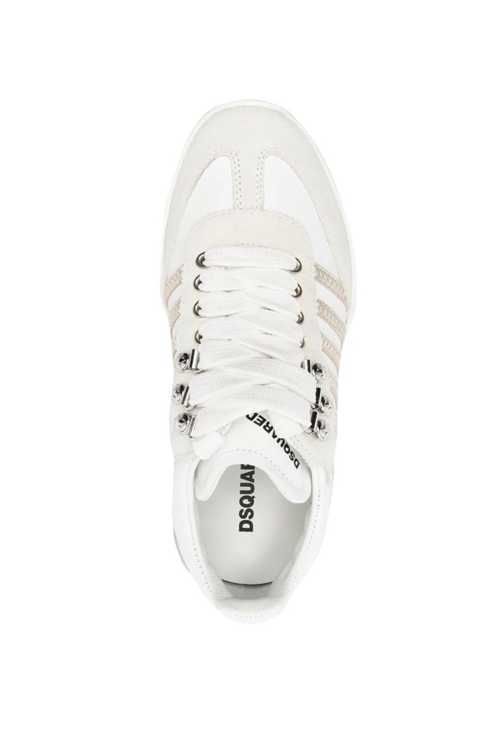 DSQUARED2 Dsquared2 sneaker beige met gouden strepen Wit